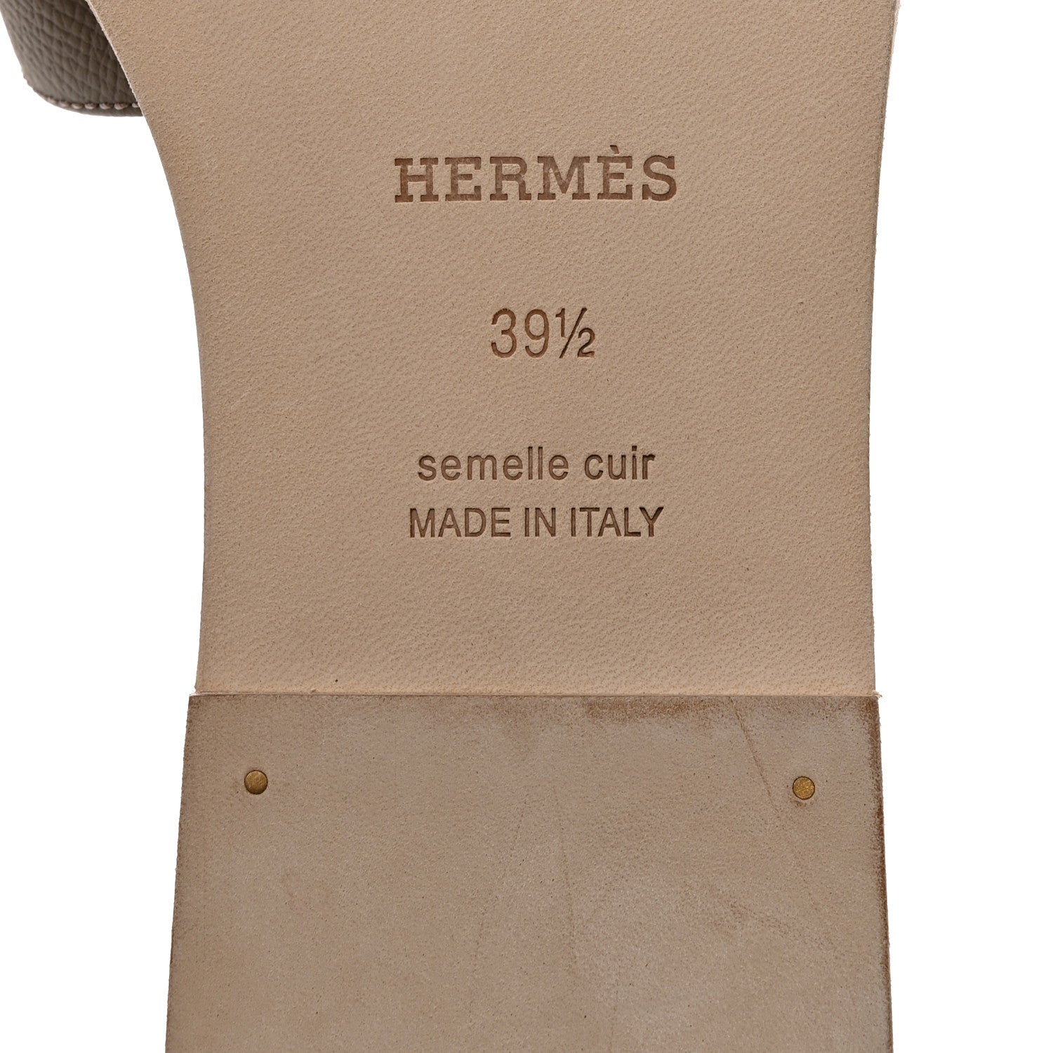 Hermes Epsom Oran Sandals 39.5 Etoupe 9 of 10