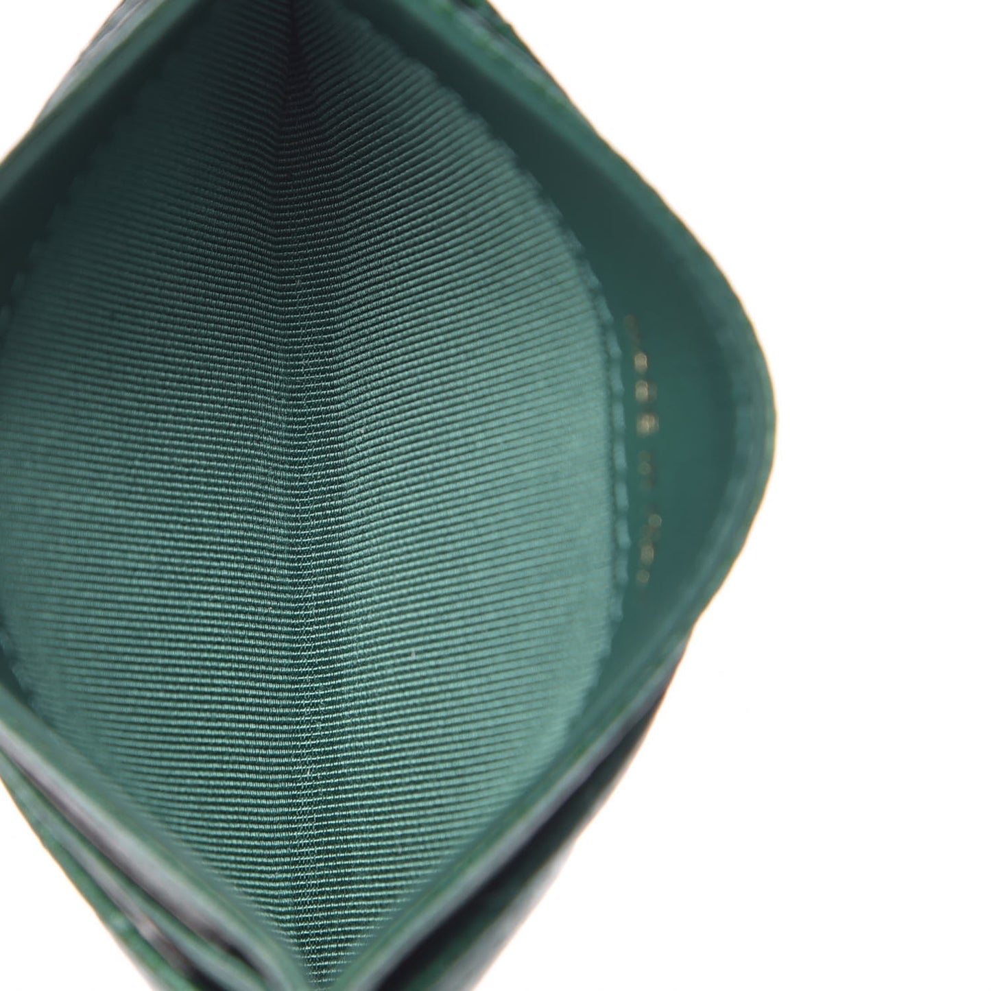 Metallic Caviar Quilted Card Holder Green