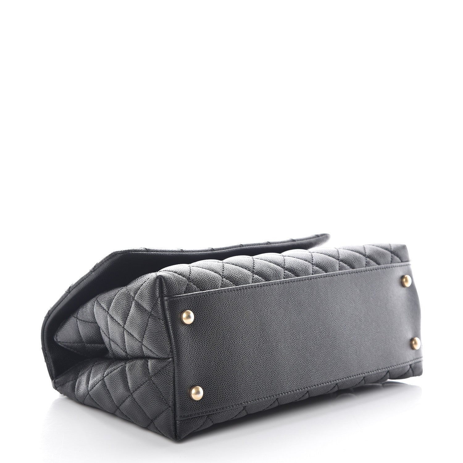 Chanel Caviar Lizard Embossed Quilted Small Coco Handle Flap Black 4 of 10