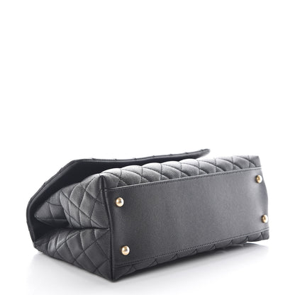 Chanel Caviar Lizard Embossed Quilted Small Coco Handle Flap Black 4 of 10