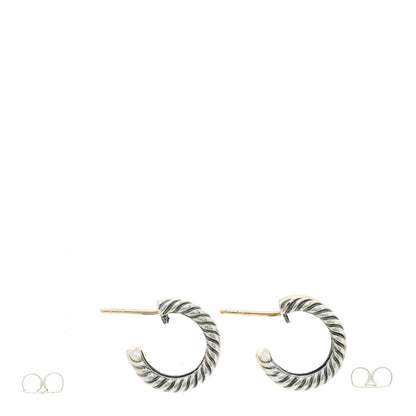 David Yurman Sterling Silver 14K Yellow Gold 16mm Cable Classics Hoop Earrings 2 of 4