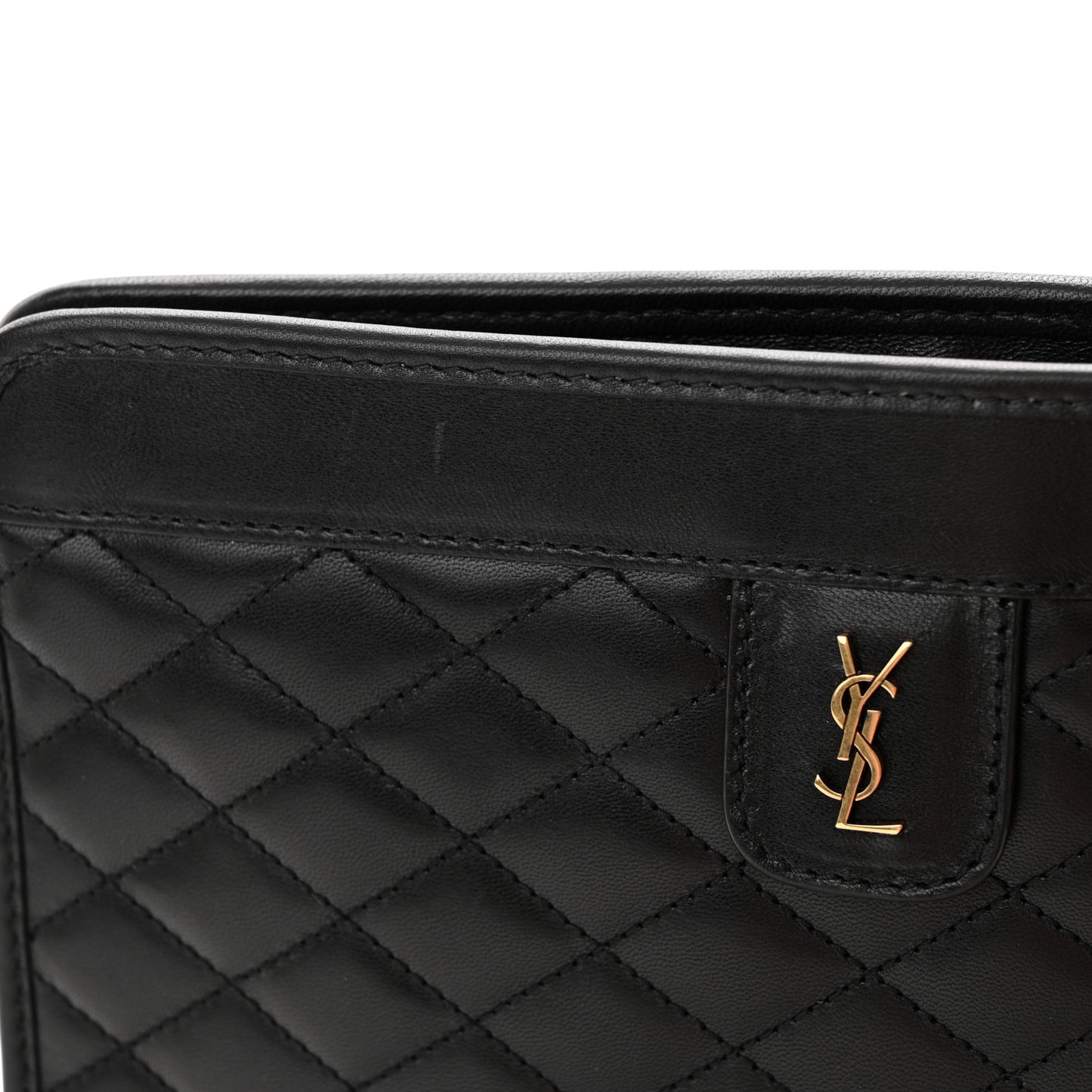 Lambskin Quilted Monogram Baby Victoire Chain Clutch Bag Black