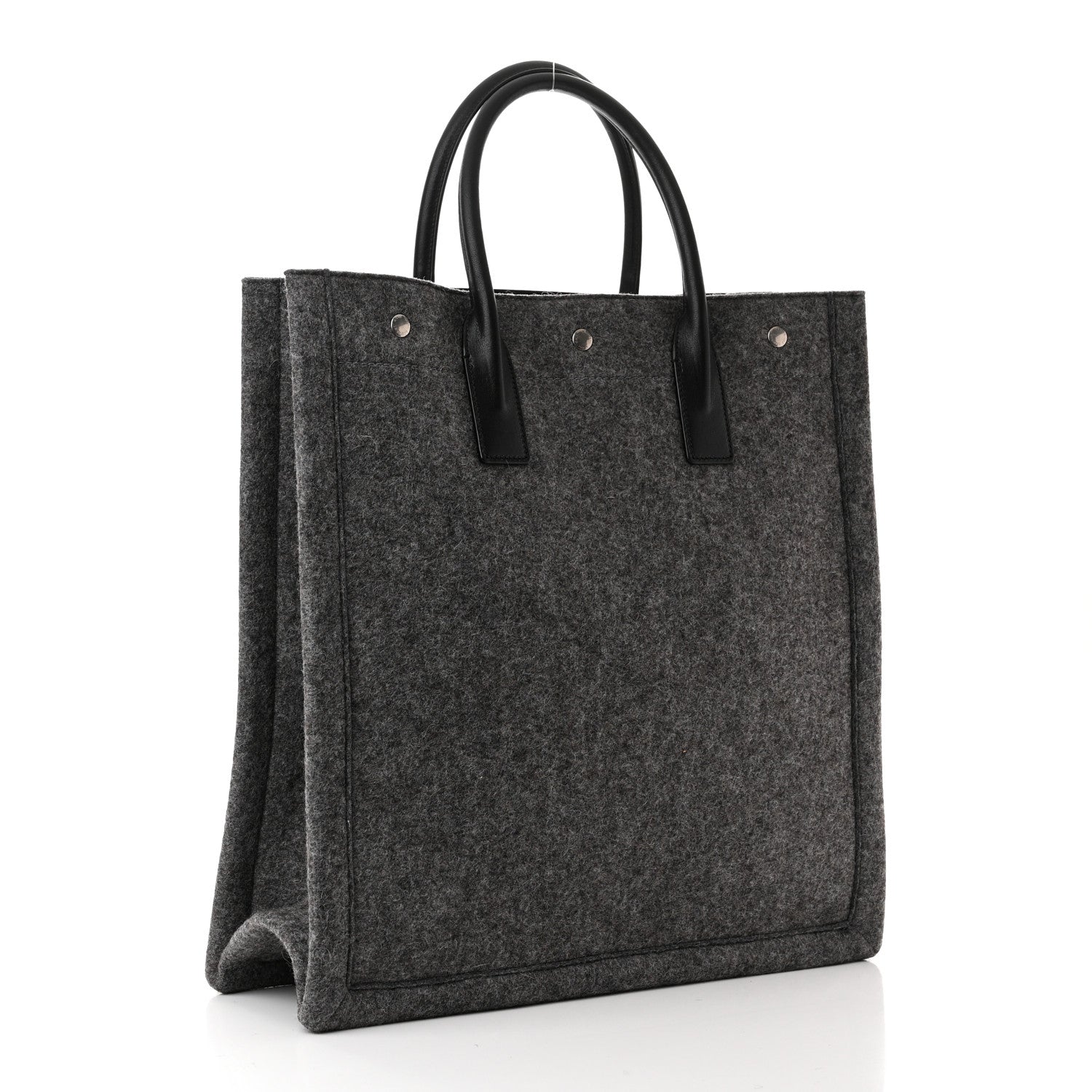 Saint Laurent Wool Calfskin Rive Gauche North South Tote Grey 2 of 7