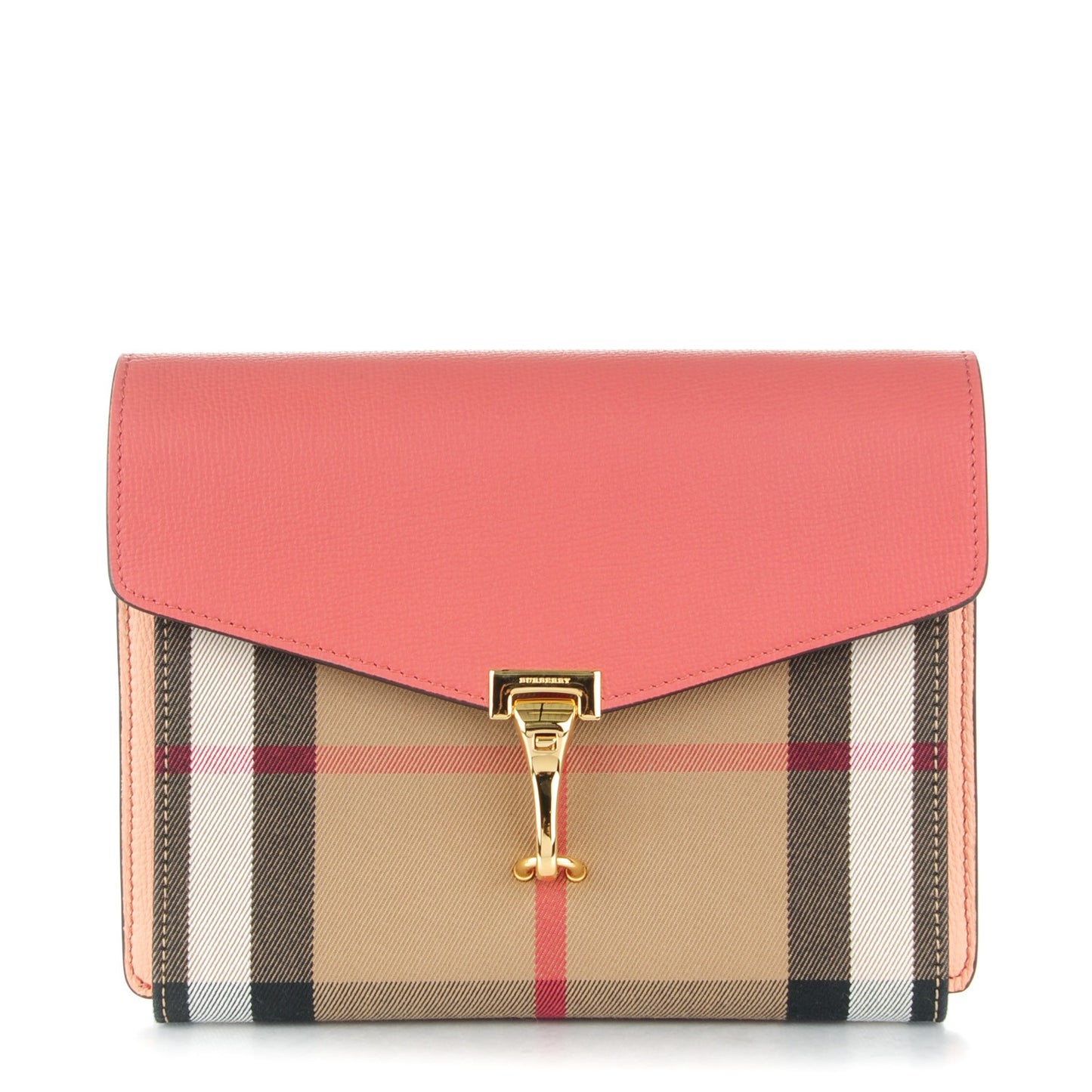 Derby Calfskin House Check Small Macken Crossbody Bag Copper Pink