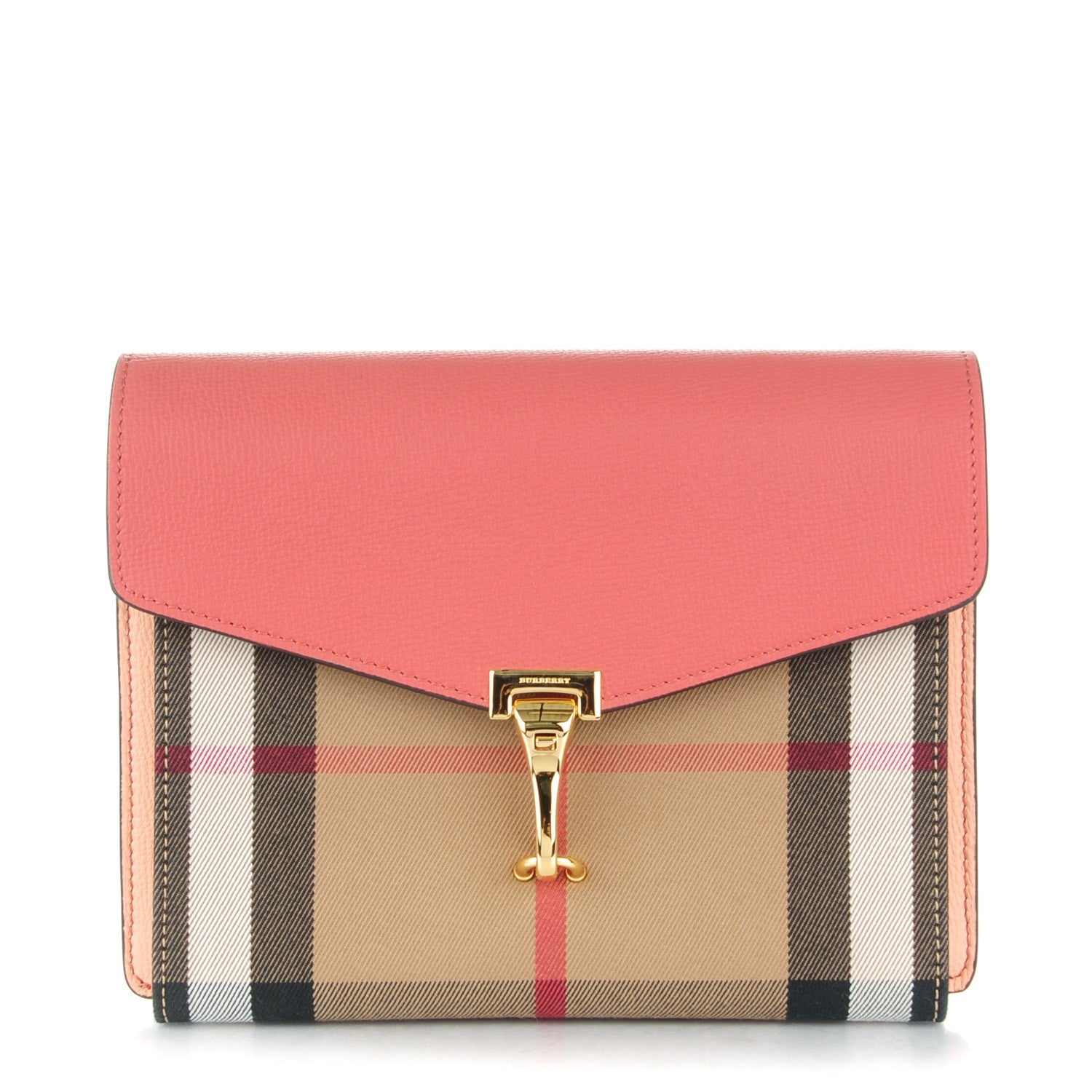 Burberry Derby Calfskin House Check Small Macken Crossbody Bag Copper Pink 1 of 8