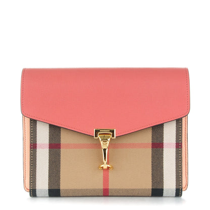 Burberry Derby Calfskin House Check Small Macken Crossbody Bag Copper Pink 1 of 8