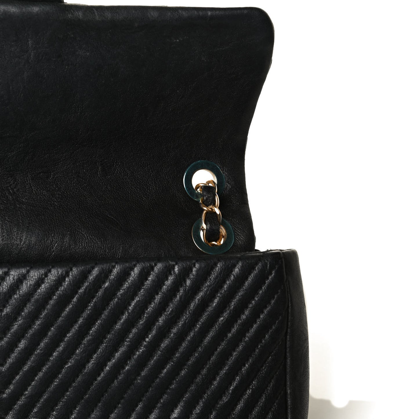 Calfskin Surpique Chevron Small Flap Black