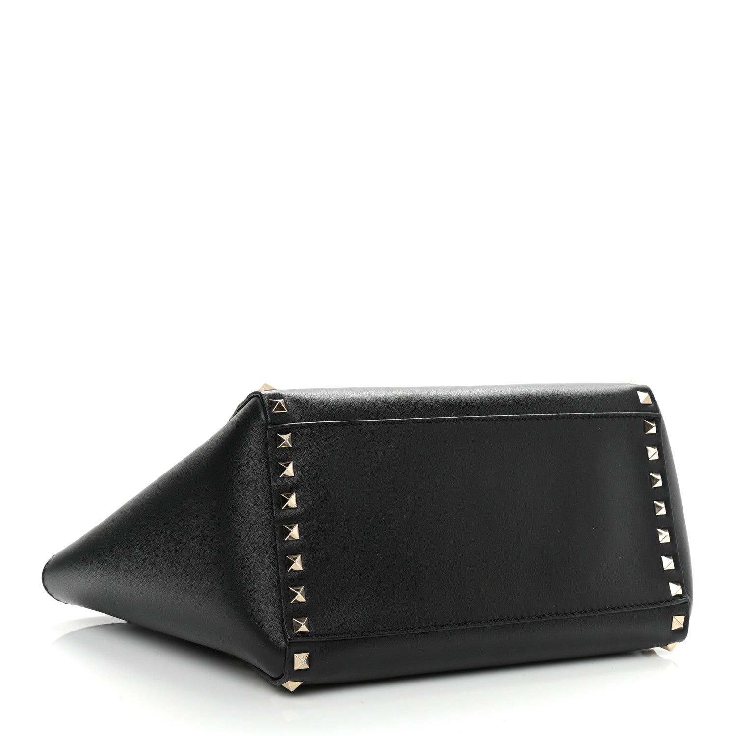 Valentino Garavani Vitello Small Rockstud Double Handle Tote Black 3 of 14
