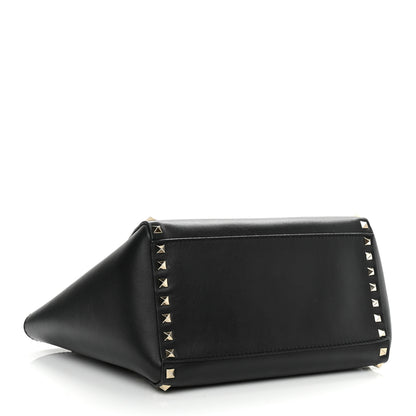 Valentino Garavani Vitello Small Rockstud Double Handle Tote Black 3 of 14