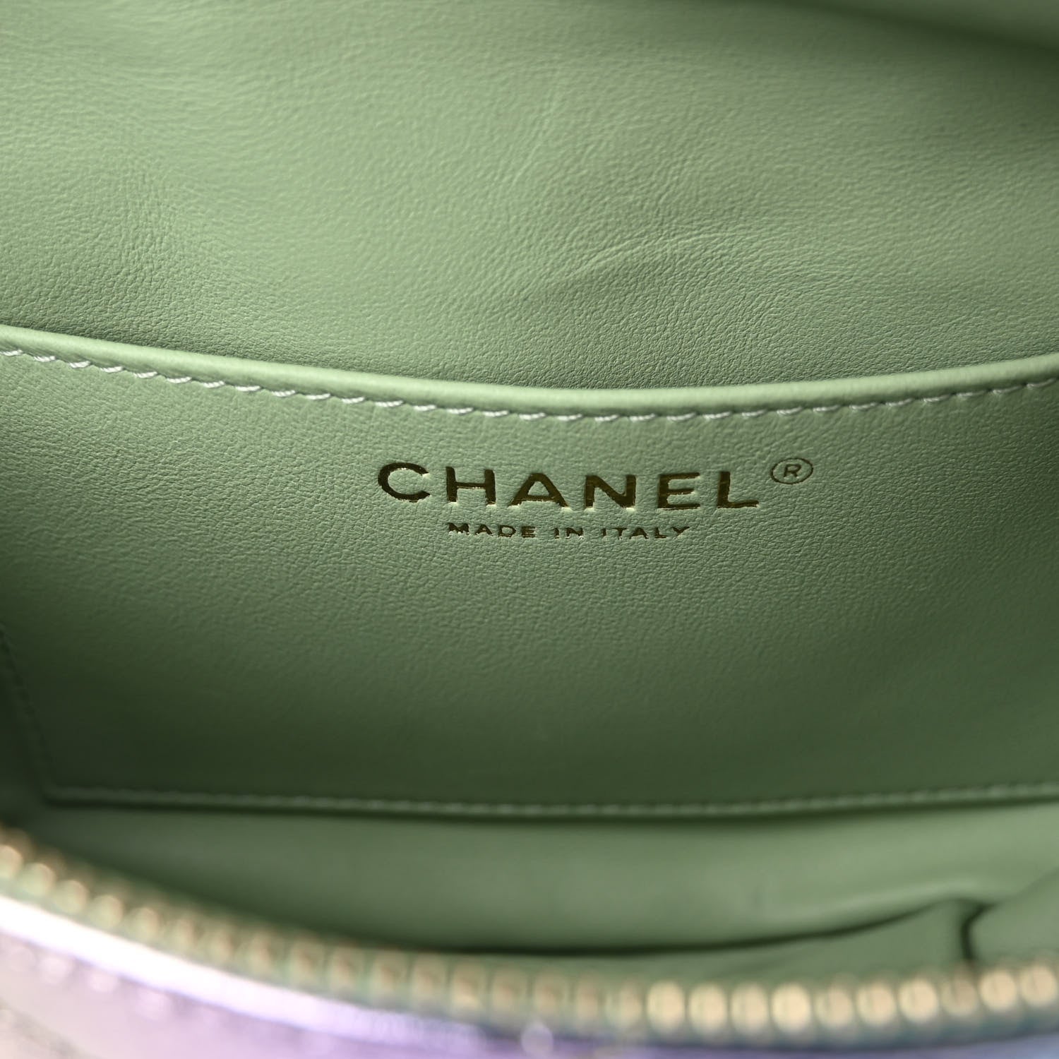 Chanel Gradient Metallic Lambskin Quilted Walking Mood Waist Bag Fanny Pack Pink Purple Green 6 of 10