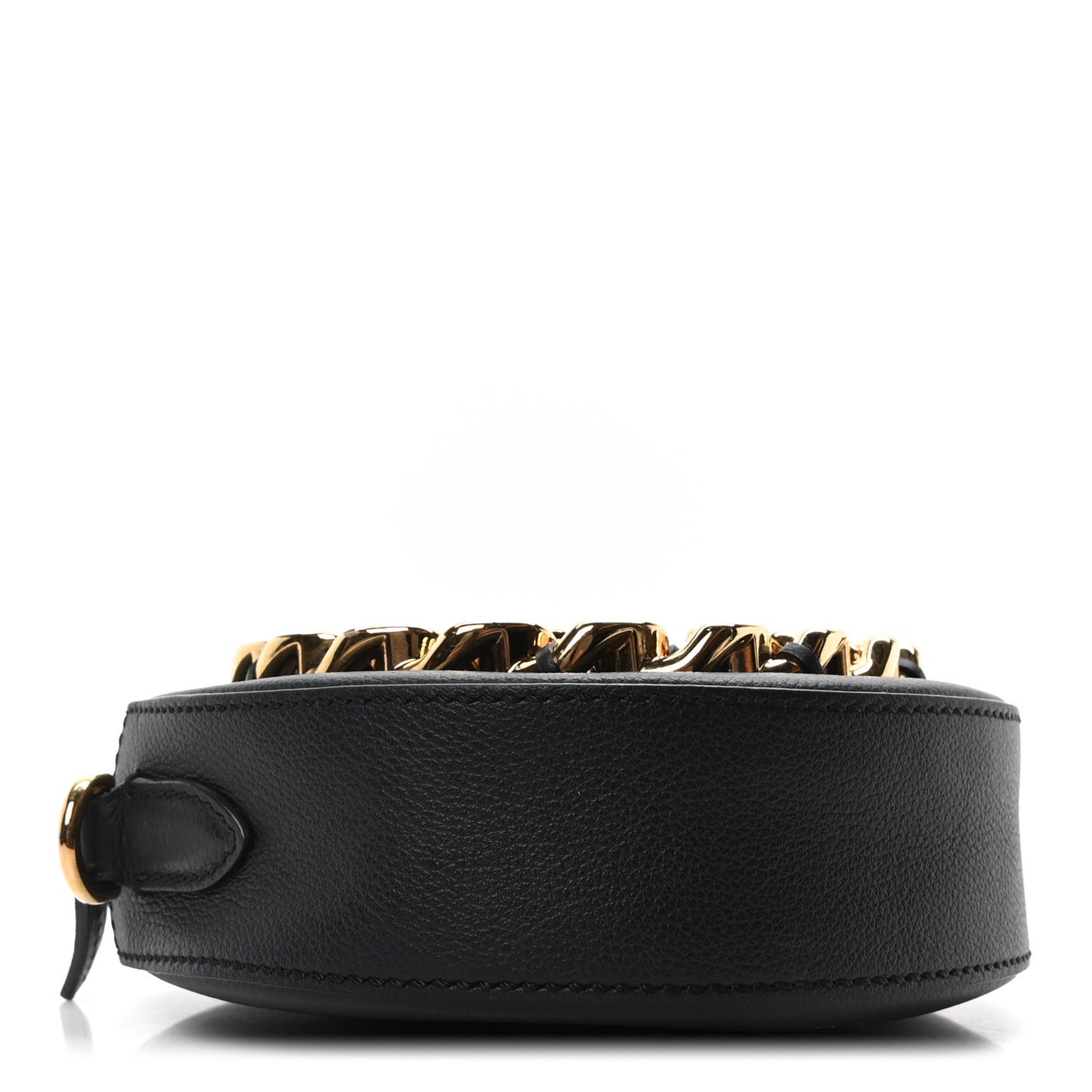Calfskin Mini La Medusa Chain Round Crossbody Bag Black
