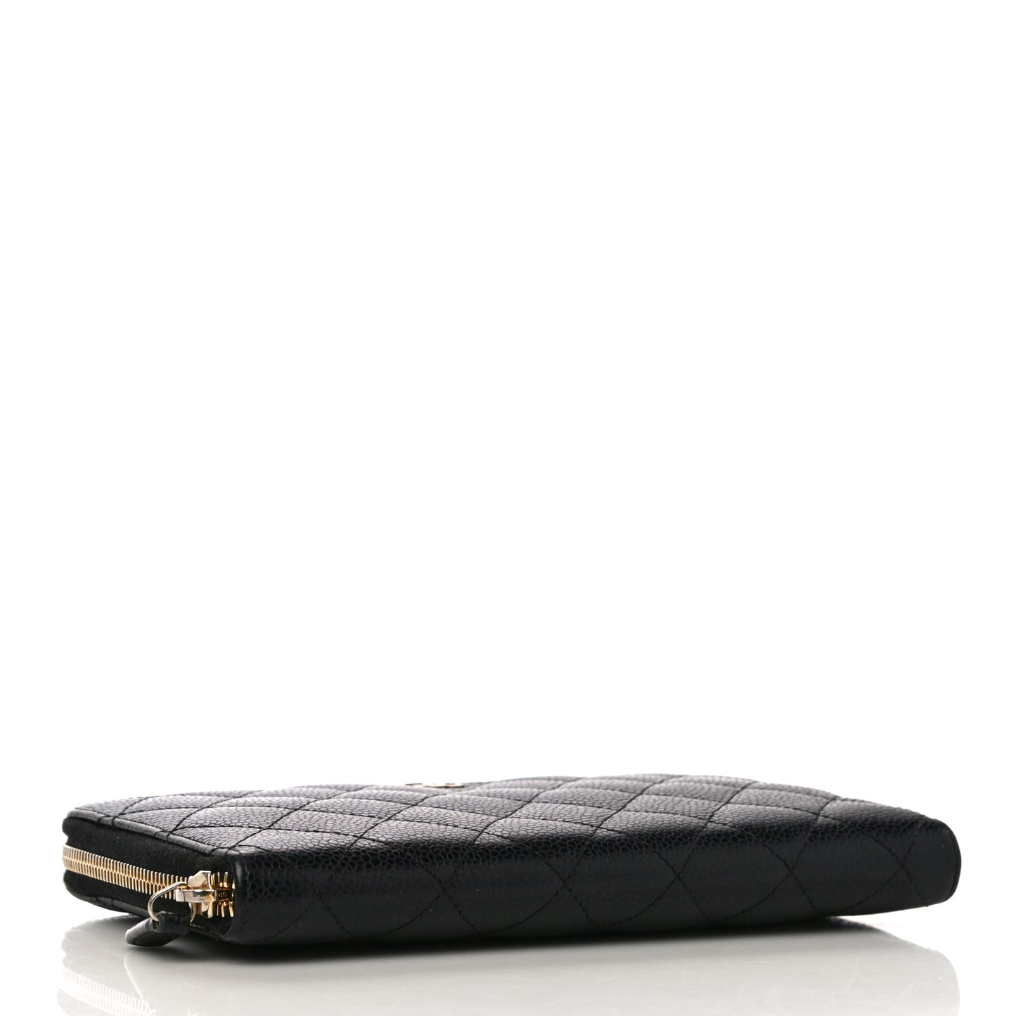 Caviar Quilted Large Zip Around Organizer Wallet Black