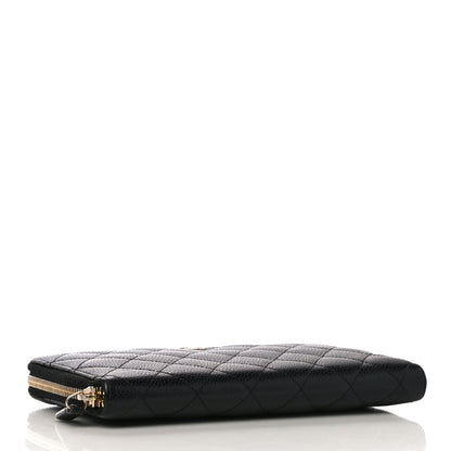 Chanel Caviar Quilted Large Zip Around Organizer Wallet Black 4 of 12