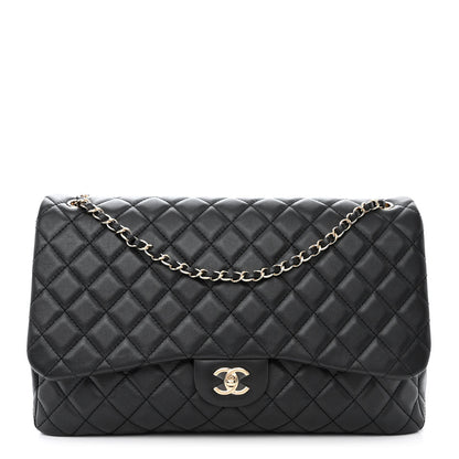 Chanel Calfskin Quilted Small XXL Travel Flap Bag Black 1 of 10