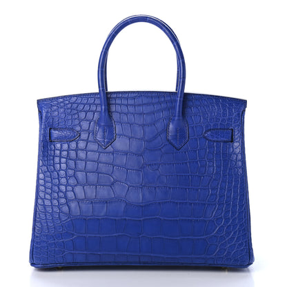 Hermes Matte Alligator Birkin 30 Bleu Electrique 3 of 32