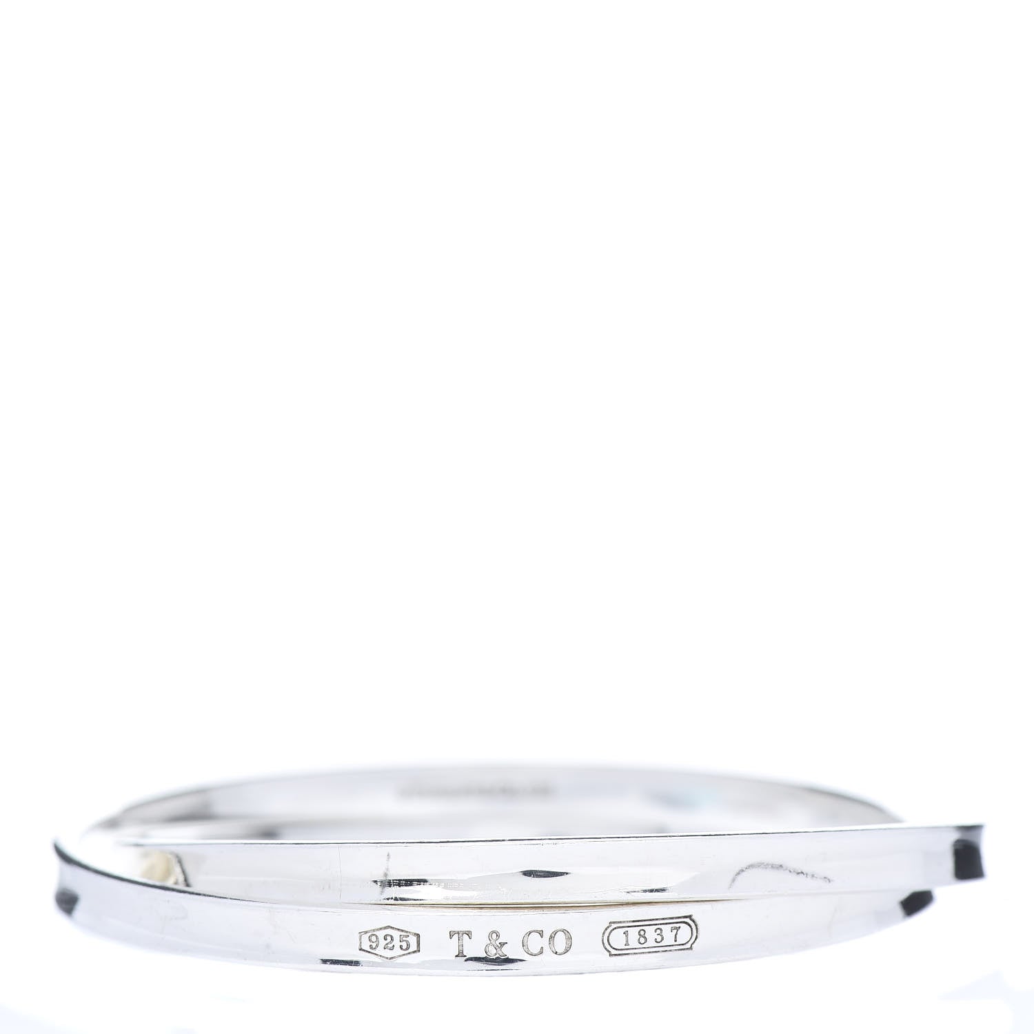 Tiffany Sterling Silver 1837 Interlocking Bangle Bracelet 1 of 8