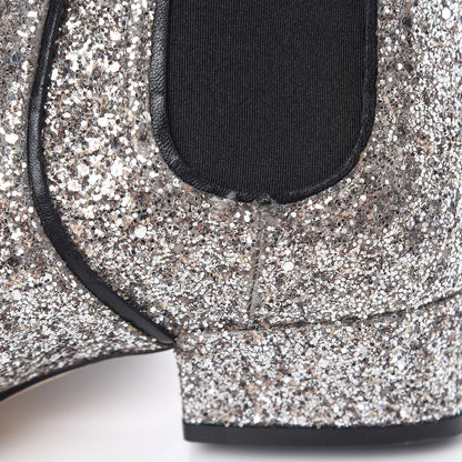 Jimmy Choo Glitter Monty Ankle Boots 35 Silver 7 of 12