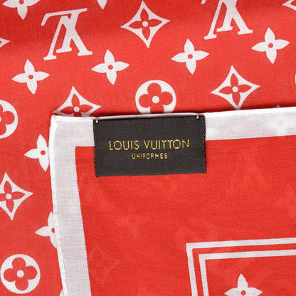 Louis Vuitton X SUPREME Cotton Monogram Bandana Scarf Red 3 of 4