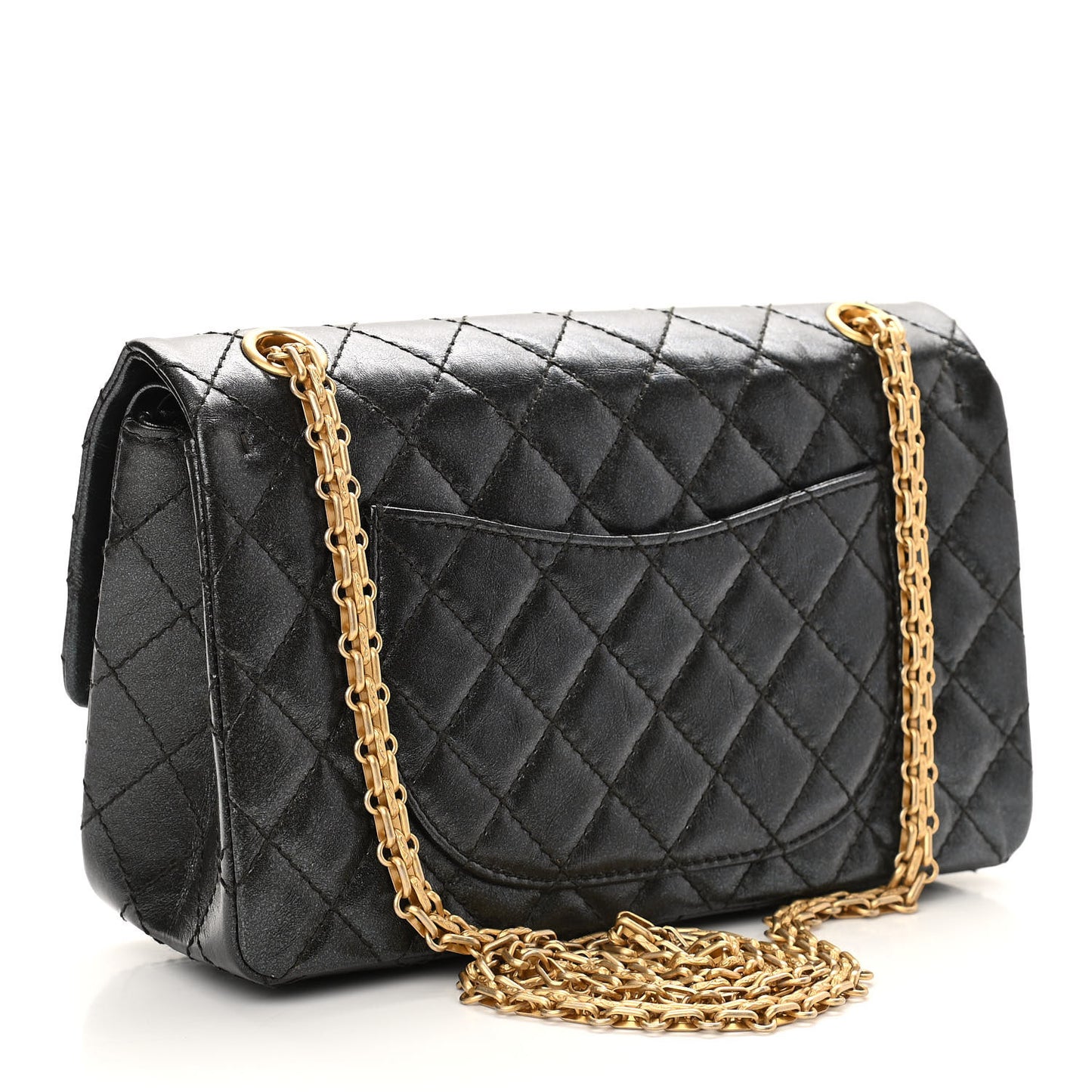 Iridescent Calfskin Quilted 2.55 Reissue 225 Flap Ruthenium