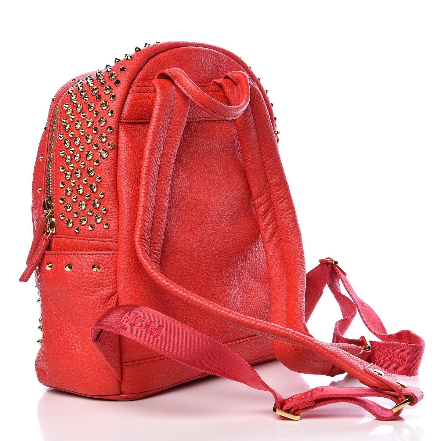 Calfskin Swarovski Small Stark Diamond Backpack Red