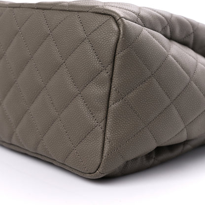 Chanel Caviar Flat Quilted CC Chain Bucket Drawstring Bag Khaki 9 of 10