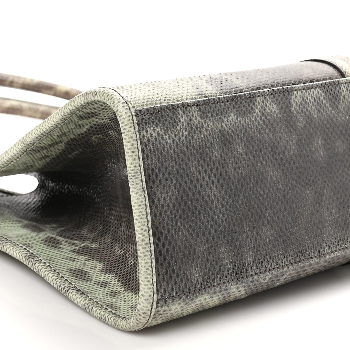 Snakeskin Bardot Shoulder Bag Green Brown
