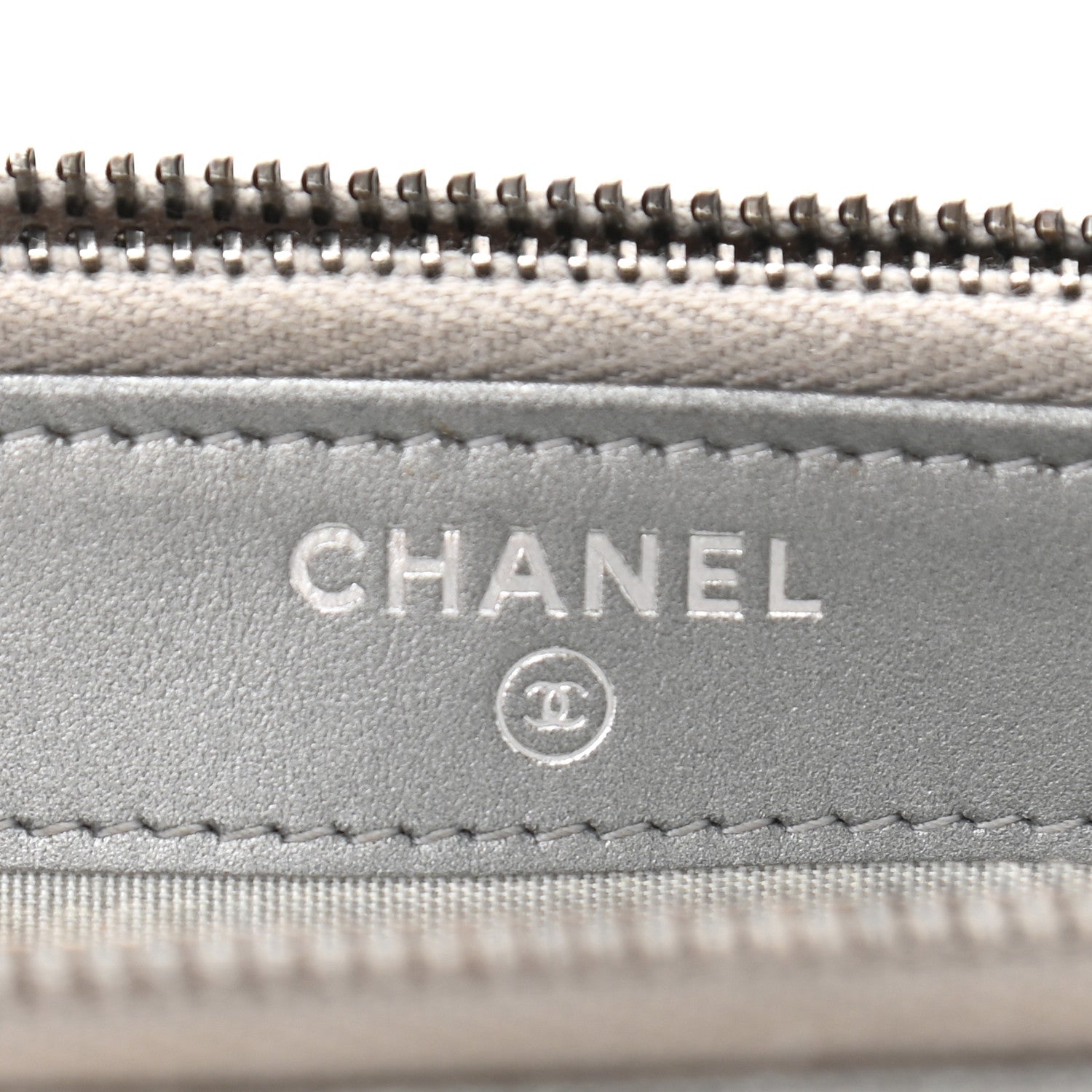 Chanel Metallic Caviar Quilted Small Boy Clutch With Chain Silver 7 of 14