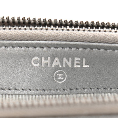 Chanel Metallic Caviar Quilted Small Boy Clutch With Chain Silver 7 of 14