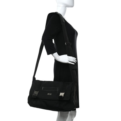 Gucci Canvas Double Buckle Flap Messenger Bag Black 2 of 11