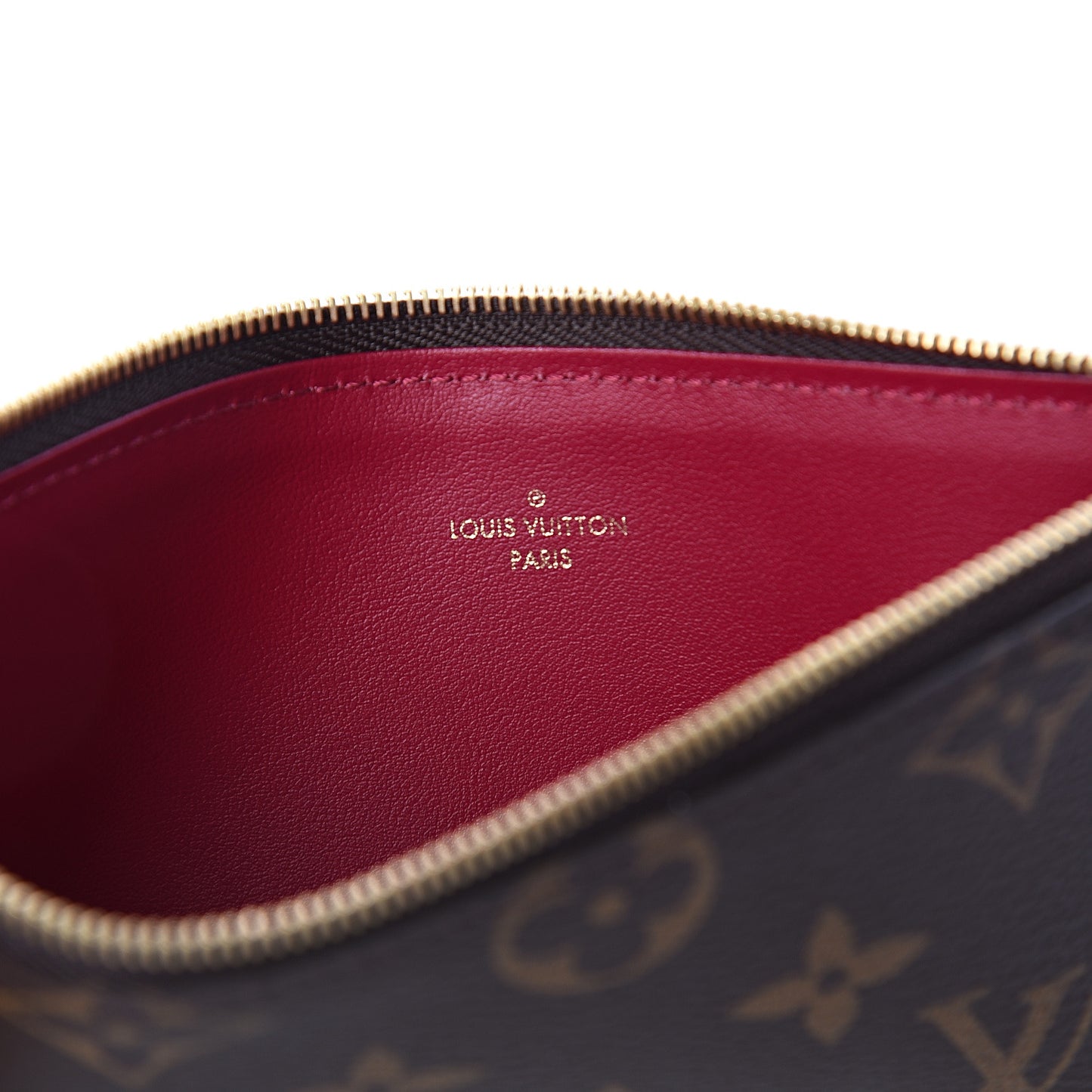 Monogram Felicie Chain Wallet Zippered Insert Fuchsia