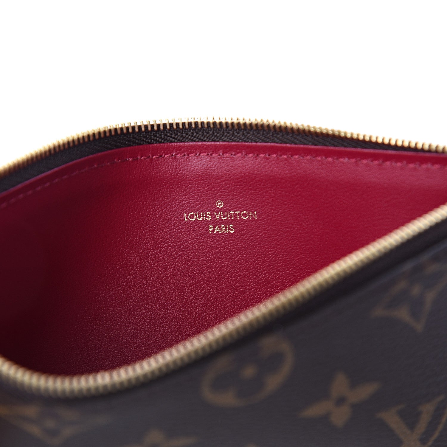 Louis Vuitton Monogram Felicie Chain Wallet Zippered Insert Fuchsia 5 of 5