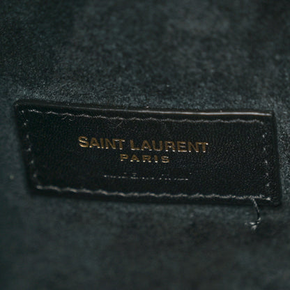 Saint Laurent Crocodile Embossed Calfskin Medium Paris VII Flat Hobo Black 7 of 15