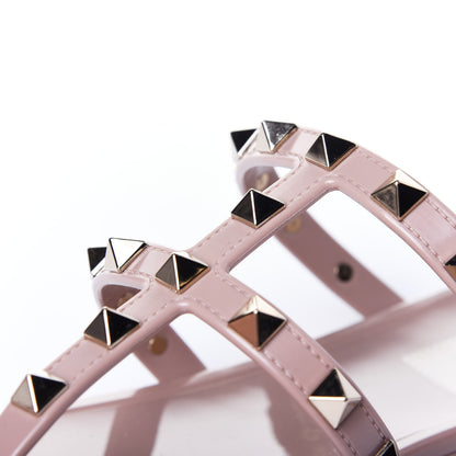 Valentino Garavani PVC Jelly Rockstud Caged Thong Sandals 38 Poudre 10 of 11