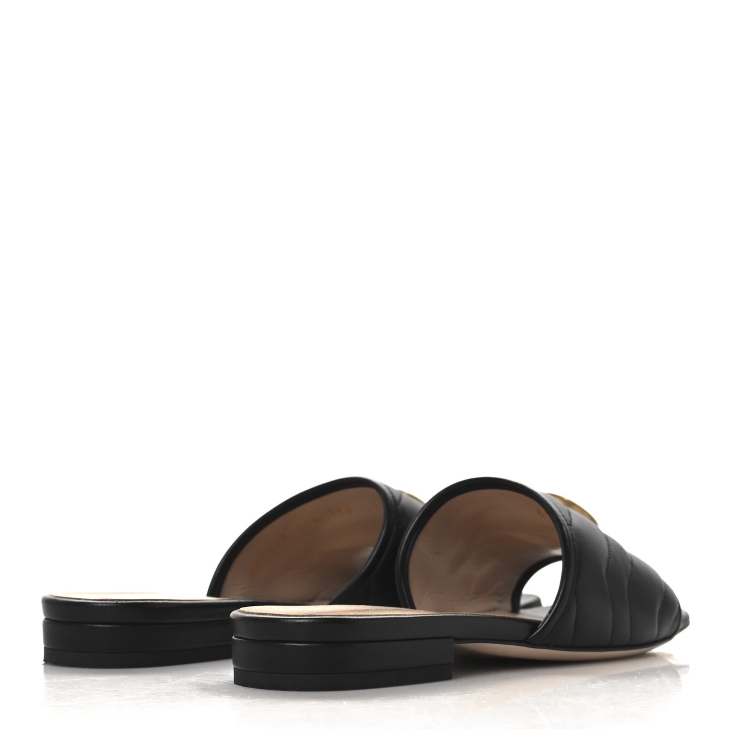 Nappa Matelasse GG Marmont Flat Slide Sandals 36.5 Black