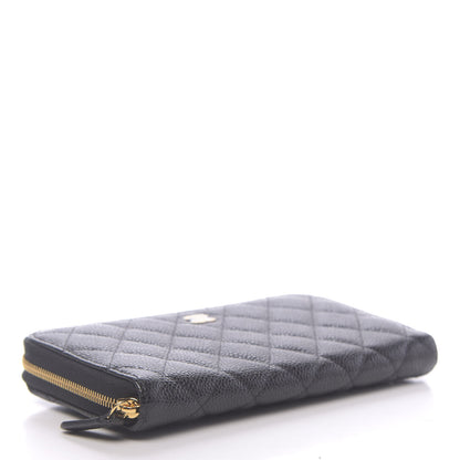 Chanel Caviar Quilted Large Gusset Zip Around Wallet Black 4 of 8