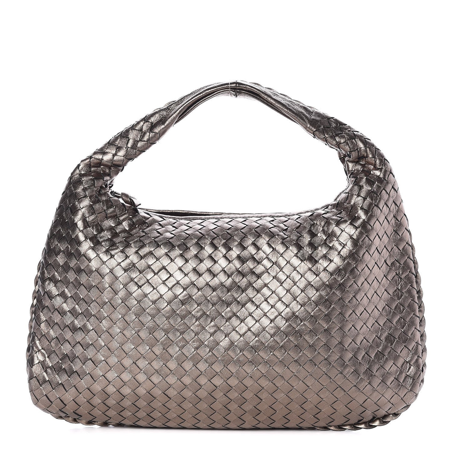 Nappa Intrecciato Medium Veneta Hobo Pewter