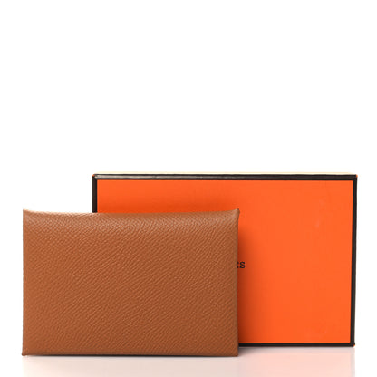 Hermes Epsom Calvi Card Case Gold 10 of 10
