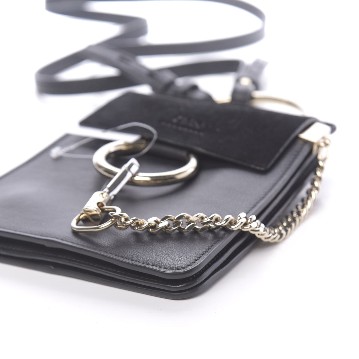 Suede Calfskin Mini Faye Bracelet Bag Black