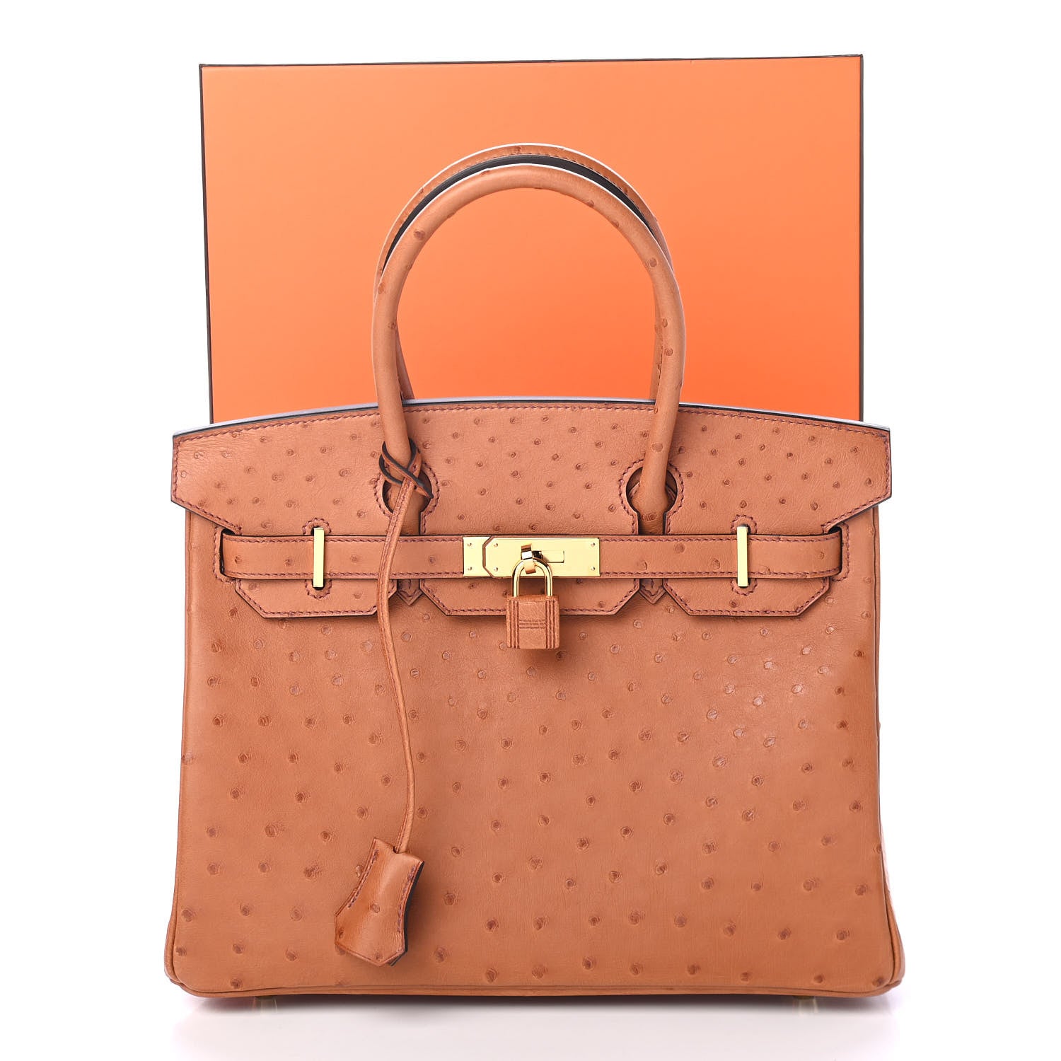 Hermes Ostrich Birkin 30 Cognac 10 of 10