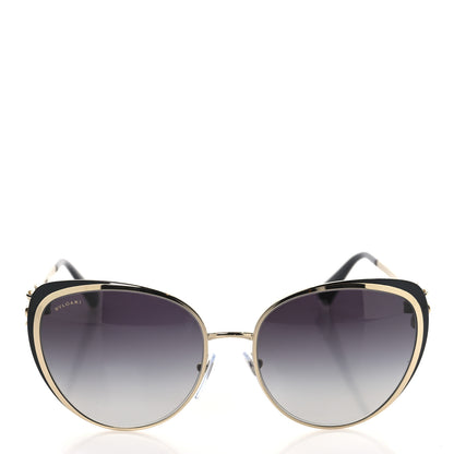 Bulgari Metal Crystal Flower Cat Eye Sunglasses 6092-B Gold Black 2 of 7