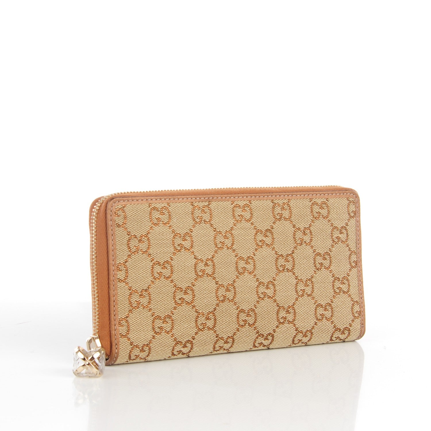 Gucci Monogram Twins Large Zip Around Wallet Metallic Bronze 3 of 7