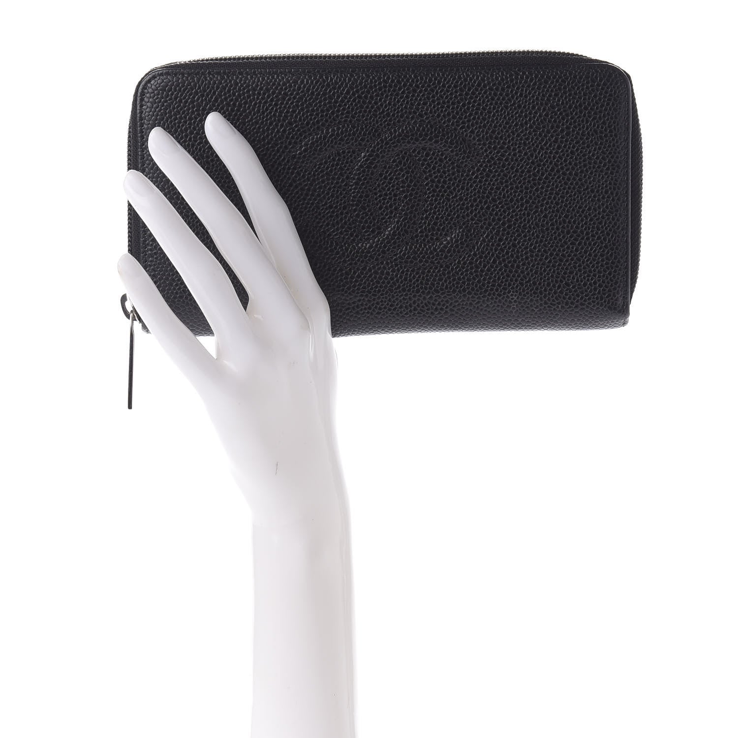 Chanel Caviar Timeless CC Large Gusset Zip Around Wallet Black 2 of 8