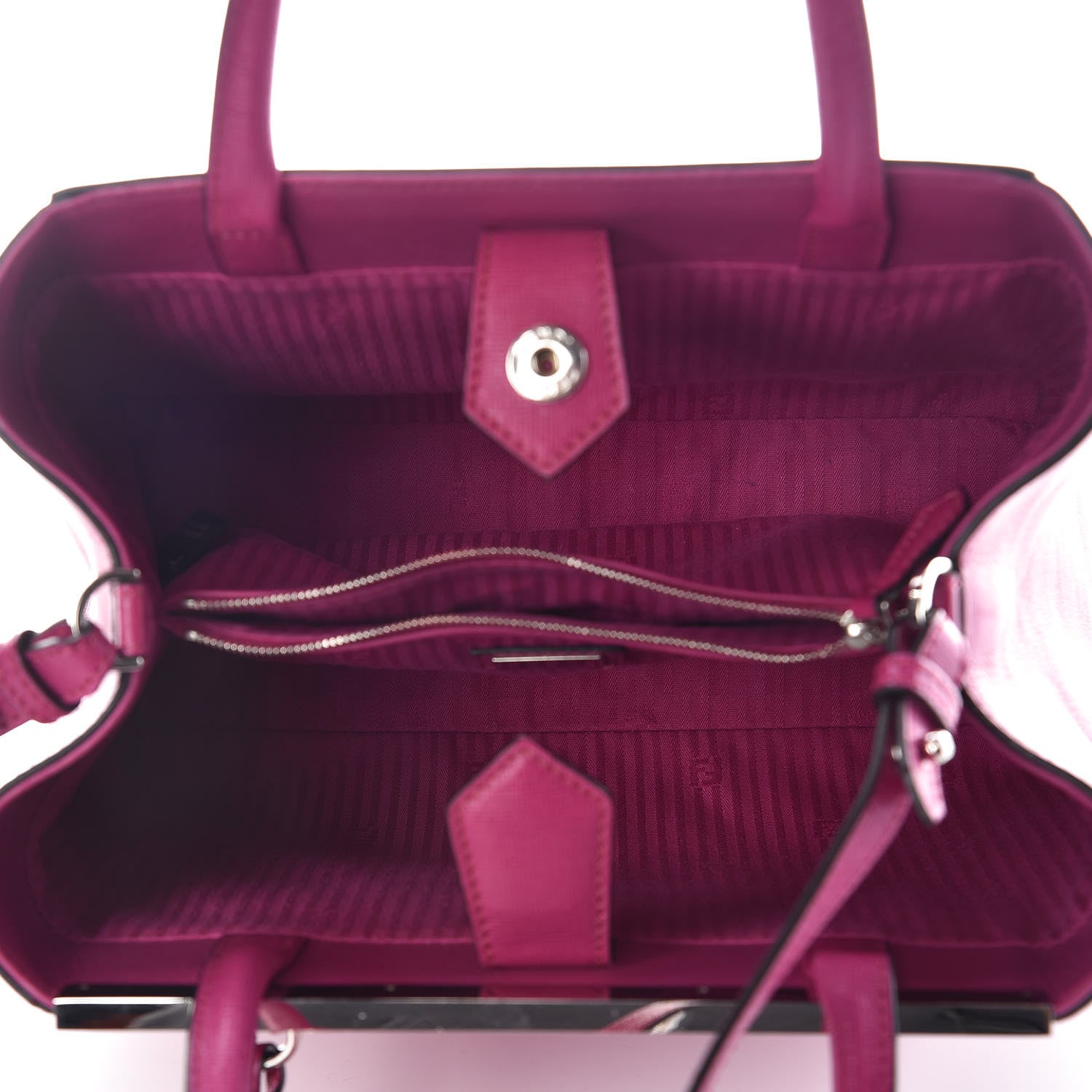 Fendi Vitello Elite Petite 2Jours Tote Magenta 5 of 13