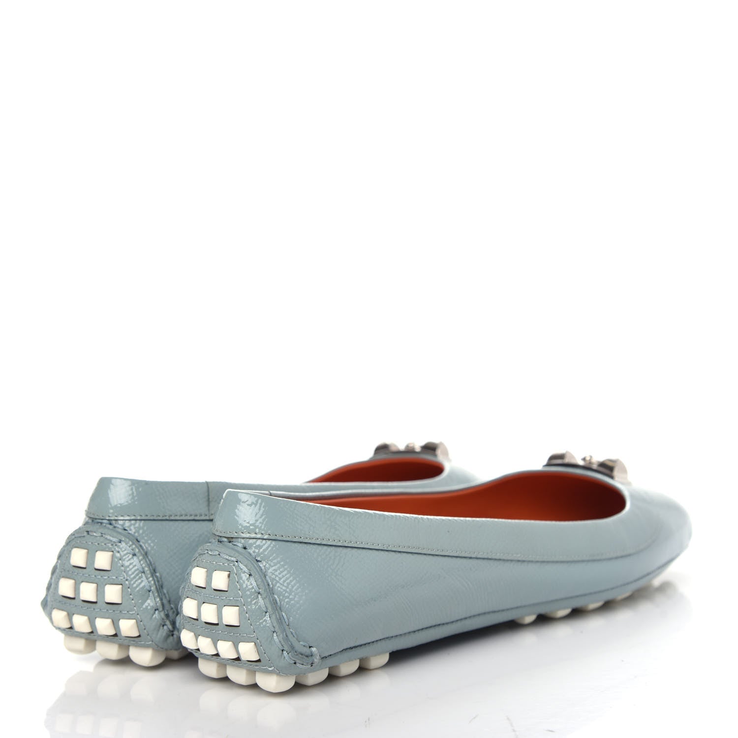Hermes Patent Epsom Liberty Ballerina Flats 37.5 Ciel 4 of 9