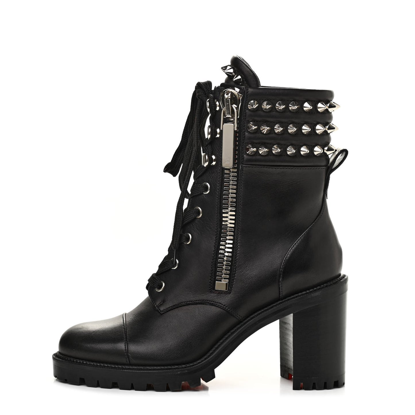 Calfskin Winter Spikes 70 Combat Boots 37 Black