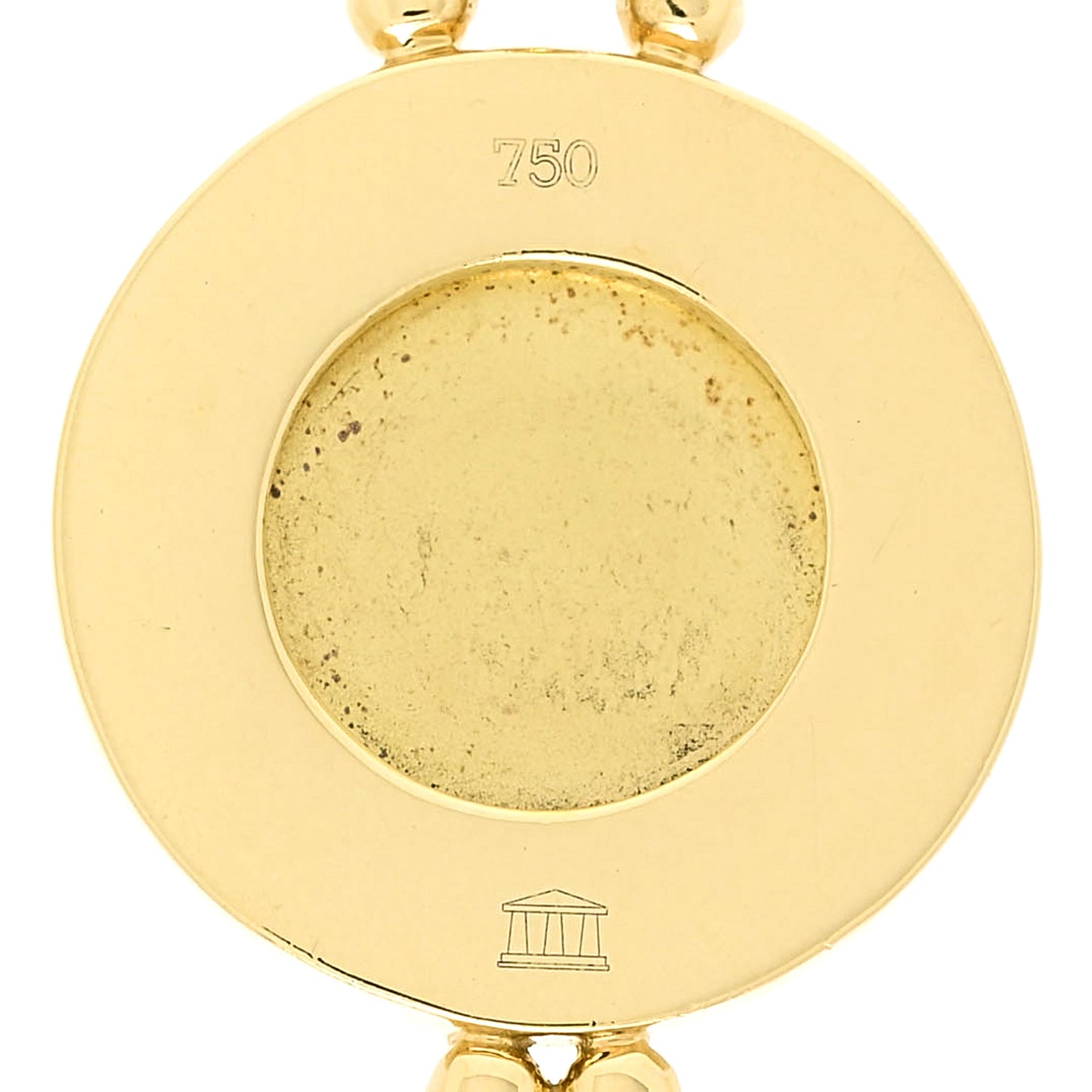 18K Yellow Gold Diamond 10mm Pave Angel Pendant