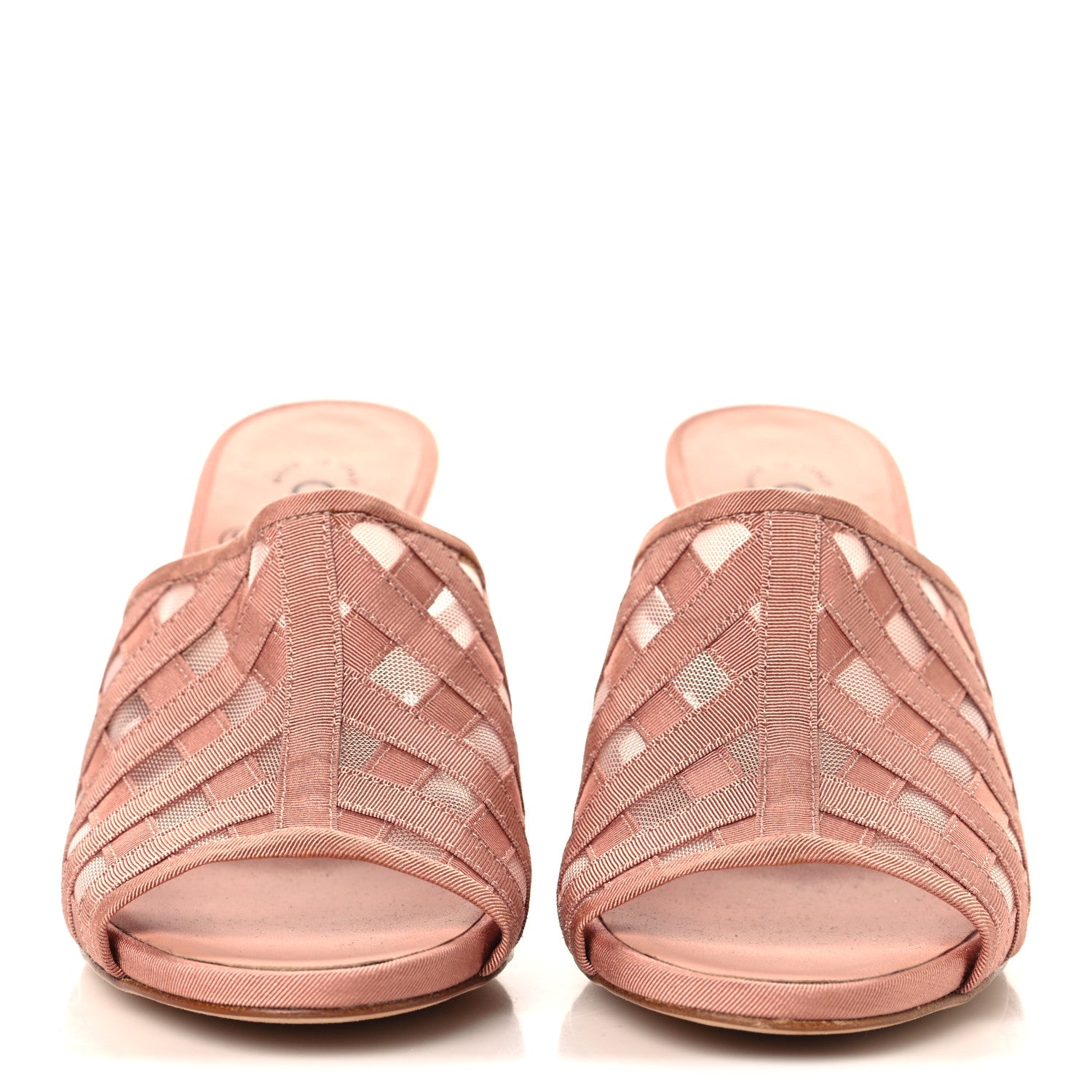 Chanel Mesh Grosgrain CC Mules Pink 37 3 of 9