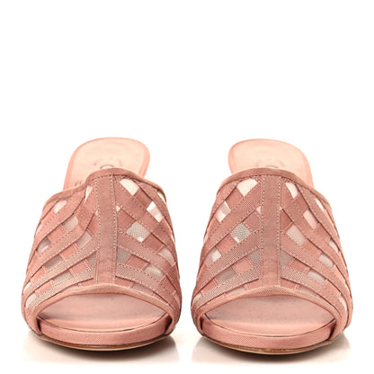 Chanel Mesh Grosgrain CC Mules Pink 37 3 of 9