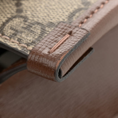 Gucci GG Supreme Monogram Azalea Calfskin Mini Retro Interlocking G Tote Bag Beige Ebony Brown Sugar 12 of 12