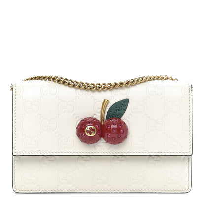 Gucci Guccissima Mini Cherry Chain Bag White 1 of 13